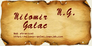 Milomir Galac vizit kartica